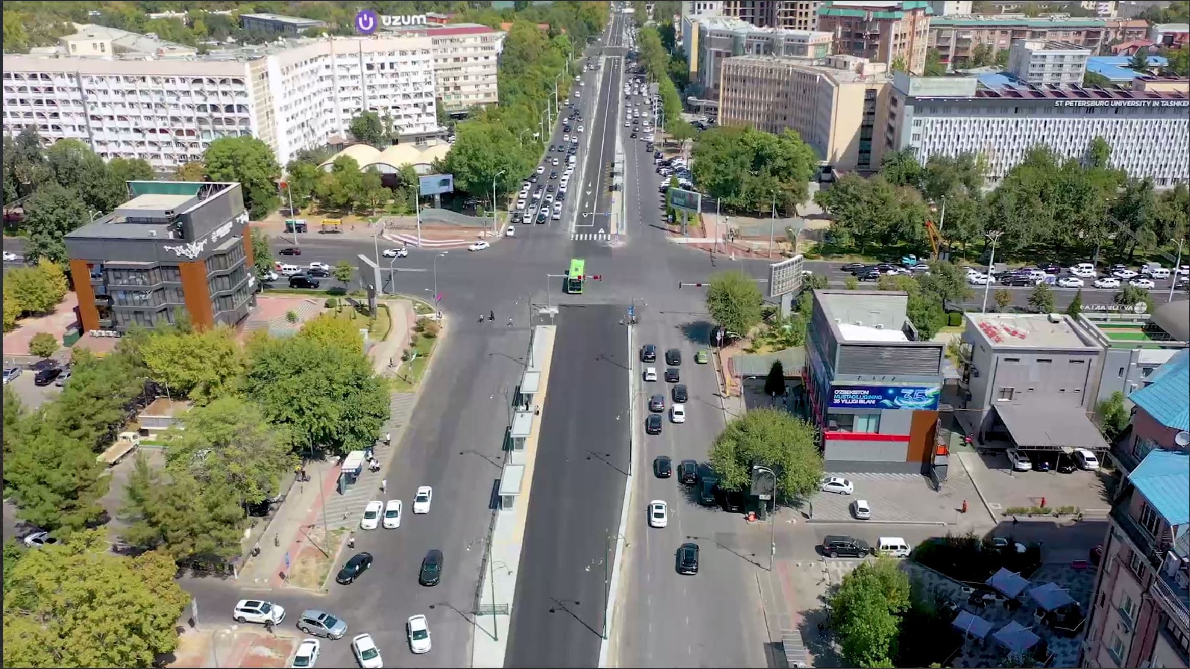 The BRT lane on Shahrisabz Street has been put into operation